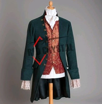 Nuevo abrigo levita de lana verde estilo siglo XVIII para hombre, disfraz del período de la regencia Foto 1 de 4