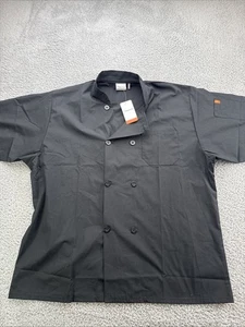 Happy Chef Hemd Herren XL schwarz kurzarm Küche Mitarbeiter Uniform #505 - Bild 1 von 8