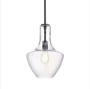 (435)KICHLER 42141BK Everly Pendant, 1-Light 100 Watts, Black - Picture 1 of 4