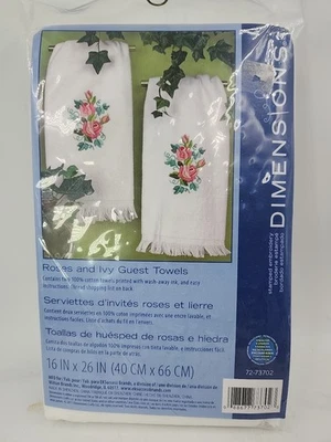 Dimensions 2 Rose's And Ivy Guest Towels For Crewel Embroidery New  - Image 1 of 2
