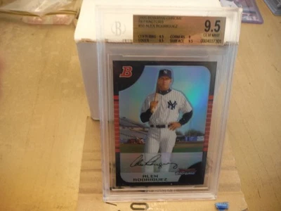 Bowman Chrome Refractors Alex Rodriguez BGS 2005 9,5 gema como nuevo Foto 1 de 2