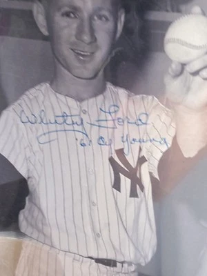 Whitey Ford Autographed New York Yankees 16 x 20 photo  JSA 61 CY YOUNG Inscript - Image 1 of 4
