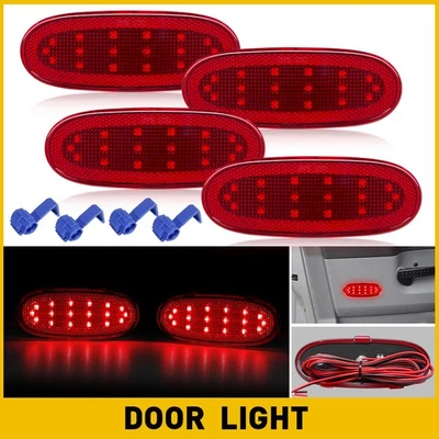 4X Panel rojo LED puerta izquierda y derecha para luces 2008 Chrysler Aspen 2007 2009 Foto 1 de 4