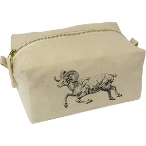 'Aries Ram Jumping' Canvas Wash Bag / Makeup Case (CS00038851) - Picture 1 of 2