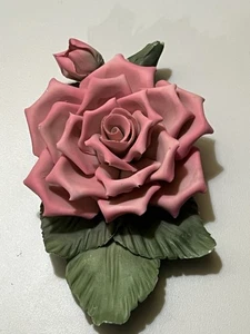 Vintage Capodimonte Porzellan Rosa Rosen Blume Italien - Bild 1 von 6