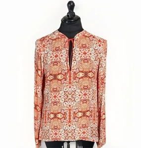 Sanctuary orange Paisley Boho Tunika Bluse, lange Ärmel, Größe Small, gebraucht, in einwandfreiem Zustand - Bild 1 von 20
