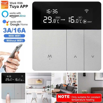 3A/16A LCD Tuya WiFi Smart Thermostat Temperature Controller APP Remote Control - Image 1 of 4