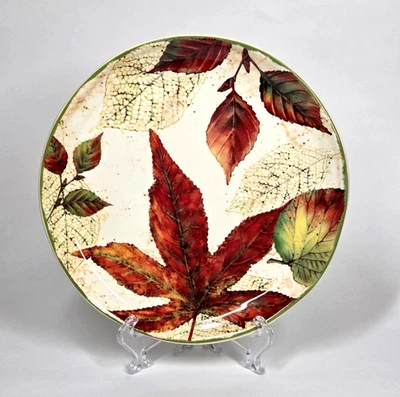 Plato de almuerzo de ensalada Pier 1 Imports ASHEVILLE 8,75" hojas de otoño retirado usado en excelente estado Foto 1 de 4