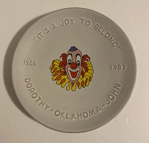 Frankoma Plate / Clown / Its A Joy To Belong / 1986-1987 Dorthy Oklahoma John - Picture 1 of 6