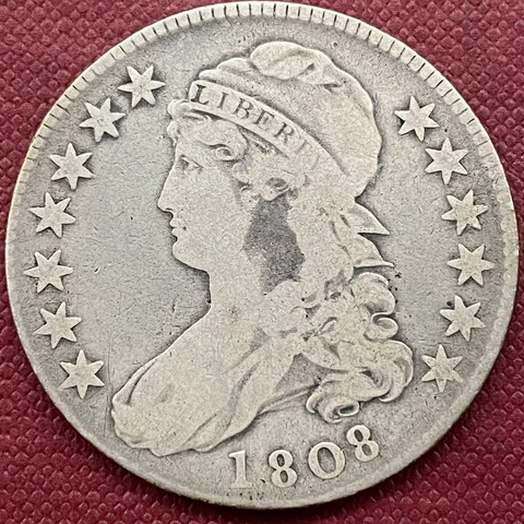 1808 Capped Bust Half Dollar 50c Better Grade #53265 Cover