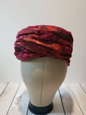 Vintage Dior Chapeaux Red Velvet Floral Hat 1960s - Image 1 of 4