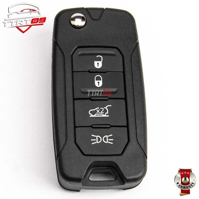 T1 KEYS CLE COQUE POUR JEEP RENEGADE COMPASS WRANGLER 4 BOUTONS LAME SIP22