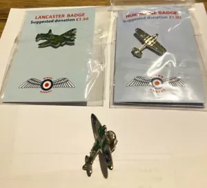 3 x RAF Verband RAFA Emaille Wohltätigkeitsabzeichen Hurricane Spitfire Lancaster - Bild 1 von 4