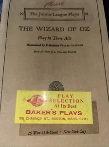 Wizard of OZ A Play in Three Acts JUNIOR LEAGUE PLAYS Chapman Samuel French 1956 - Picture 1 of 1