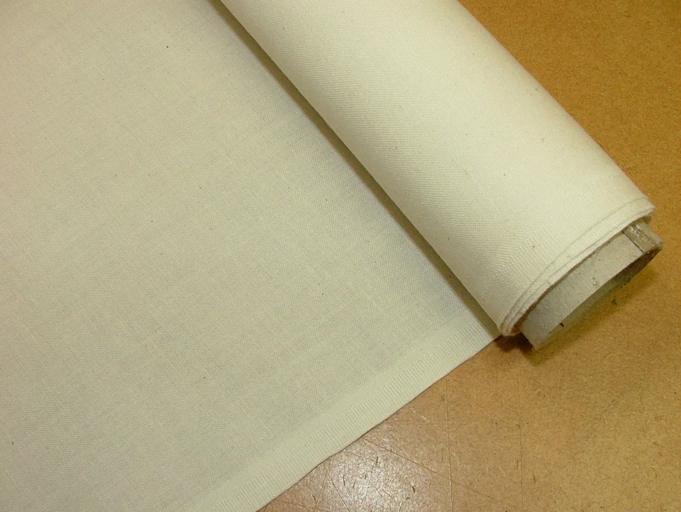 5m Cream Woven Flame Retardant Calico Fabric Ideal For Backdrop Use And Crafts - Image 1 of 1