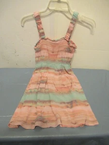 P35 Girls Size 10-12 Multicolored Dress Cut out back Smocked By Art Class - Picture 1 of 5