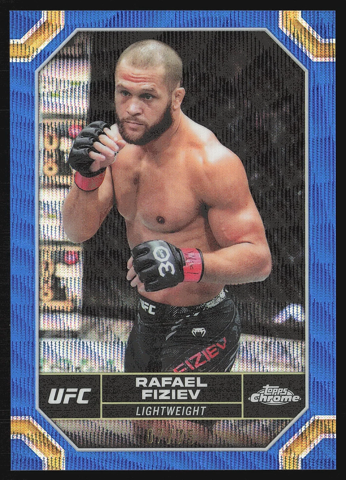 2024 Topps Chrome UFC #159 Rafael Fiziev Blue Wave /75