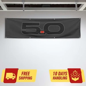 Bandera de regalo de cumpleaños para fanáticos de Ford Mustang 5.0 2x8 ft - Imagen 1 de 2