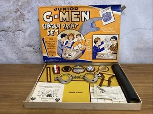 JUNIOR G-MEN FINGER PRINT SET VINTAGE HALE-NASS CORP DETECTIVE FBI NEW YORK SFK - Picture 1 of 24