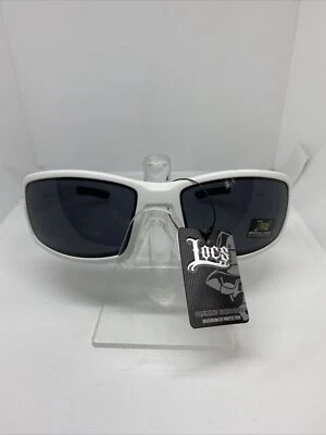 LOCS Sunglasses Wrap White Frame/Black Skulls 8LOC91168 Gangster Thug Biker NWT - Image 1 of 4