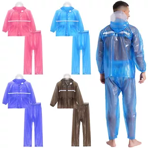 Unisex Jacket Hiking Hooded Heavy Duty Raincoat Waterproof With Trouser Fishing - Picture 1 of 51