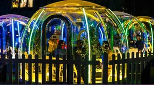 Polycarbonate glamping dome 3.5m diameter for dining or dwelling, 360° view, DIY - Picture 1 of 11