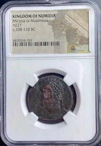 Numidian Empire Coin 208BC-118BC Punic War Carthage Era NGC Ancient Numidia Rare - Picture 1 of 18