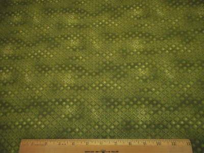 Tela asiática por yarda verde sobre moteado verde tonal RJR algodón premium #C Foto 1 de 2