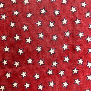 Patriotic gold yellow stars Dark Red cotton fabric 1.75 yards craft sew vintage - Picture 1 of 6