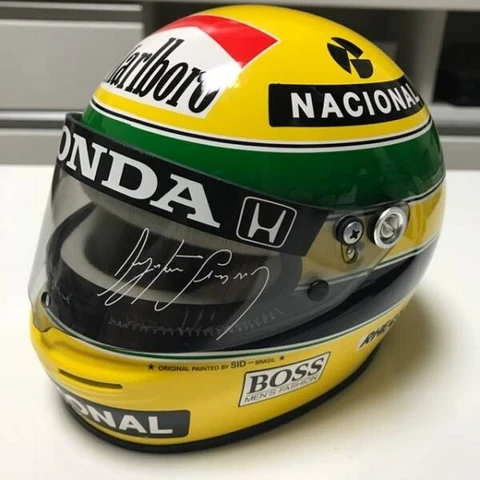 Ayrton Senna paint helmet BELL XFM-1 SNELL SA McLaren Honda F1 w/ BOX USED Cover