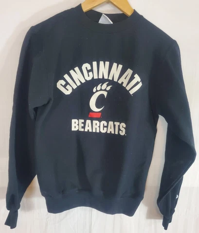 University of Cincinnati Bearcats Women's XS Black Crewneck Pullover Sweatshirt Cover