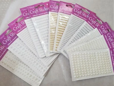 Eleganza PEARLS wedding Adhesive backed Craft Stickers - 3 4 & 6mm - 12 options