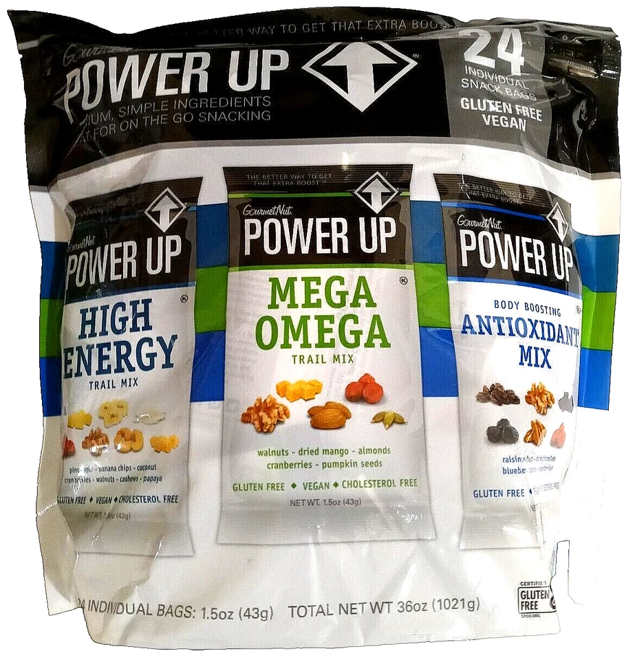 Power Up Trail Mix Variety Pack 24 Ct 36 Oz (1021 g) by GourmetNut EXP 05/2026