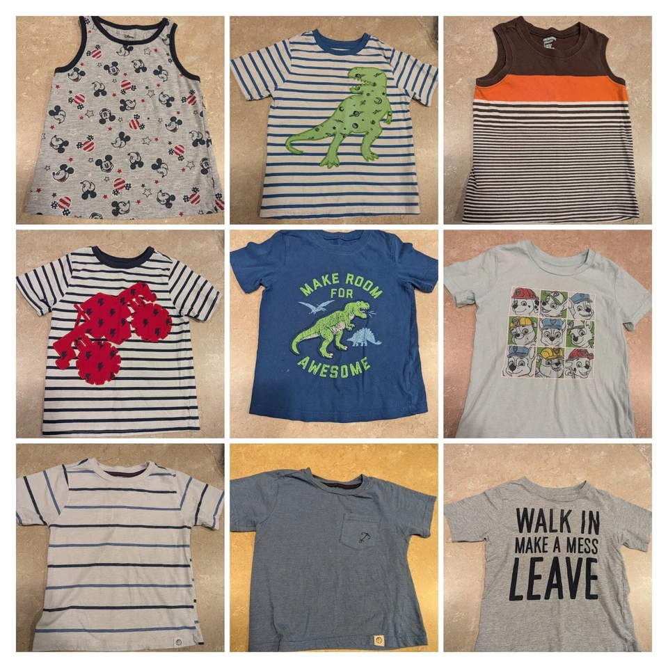 Toddler Boy 4T Short Sleeve Sleeveless Tee Shirt Tank lot - Image 1 of 1