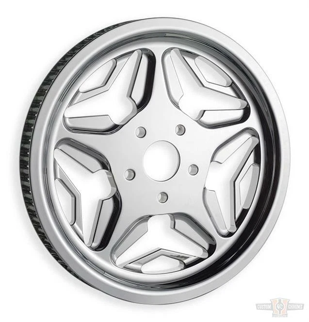 Polea de transmisión trasera Speed Star cromada hecha en EE. UU. 70 dientes correa de 1 1/2 pulgada PM Harley Foto 1 de 4