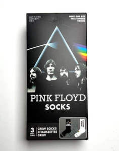 Pink Floyd Mens Set of 3 Crew Socks One Size Fits Most Polyester Blend - Picture 1 of 6