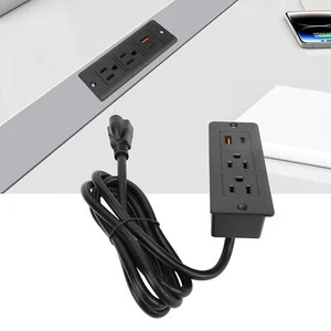 Recessed Power Strip 2 Outlets Fast Charging Desk Outlet With 1.5m Cord Part - Picture 1 of 18