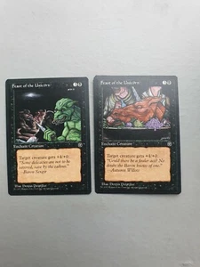 Feast of the Unicorn x2, MTG Homelands (1995) Common Black Enchantment NM - Picture 1 of 2
