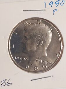 1980-P Kennedy Half Dollar 50 Cent Coin Circulated Ungraded