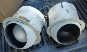 VINTAGE 2pk Recessed Swiveling Eyeball Lighting Fixtures 6"di Outer Case - Picture 1 of 4