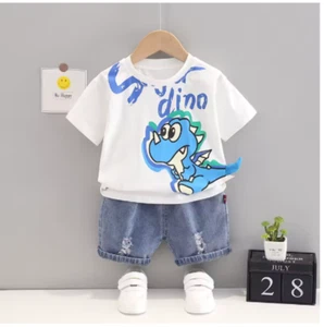 New Summer Baby Boy Clothes Set Children Clothes Cartoon T-Shirt+Shorts 2Pcs/Sui - Picture 1 of 6