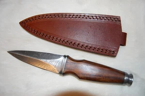 Celtic Scottish - Genuine Damascus Sgian Skean Dubh Dirk Dagger 9.5" Knife  - Picture 1 of 7