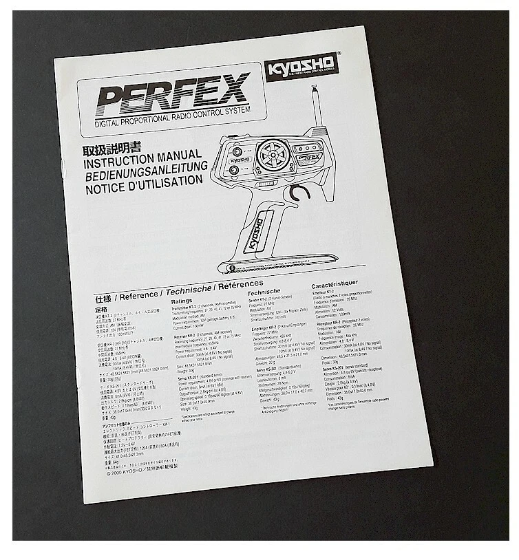 Agarre de pistola de 2 canales Kyosho de colección manual del propietario Perfex casi como nuevo Foto 1 de 1