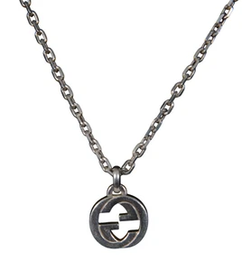 Gucci Interlock GG Logo Necklace Silver Chain Link Box & Dst Bag - Picture 1 of 8