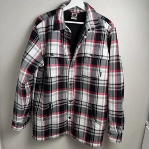Burton Men's Dry Ride Shirt Black Jacket Snap Sherpa Fleece Lined Flannel Large - Picture 1 of 13