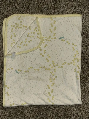 VTG Carter’s Dinosaur Tracks/Footprints & Dots Cotton Baby Blanket USA MADE - Image 1 of 4