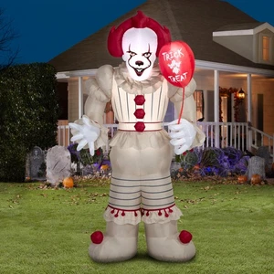8 Fuß PENNYWISE DER CLOWN HALLOWEEN LUFTGEBLASEN BELEUCHTETER HOF AUFBLASBAR - Bild 1 von 6