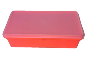 Contenitore di immagazzinaggio vintage Tupperware NEON arancione Cracker Keeper 677-7 NUOVO! - Foto 1 di 12