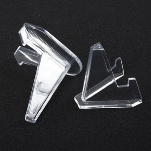 Clear Mini Plastic Coin Badge Minerals Plates Card Display Easel Stand Holder-2P - Picture 1 of 12