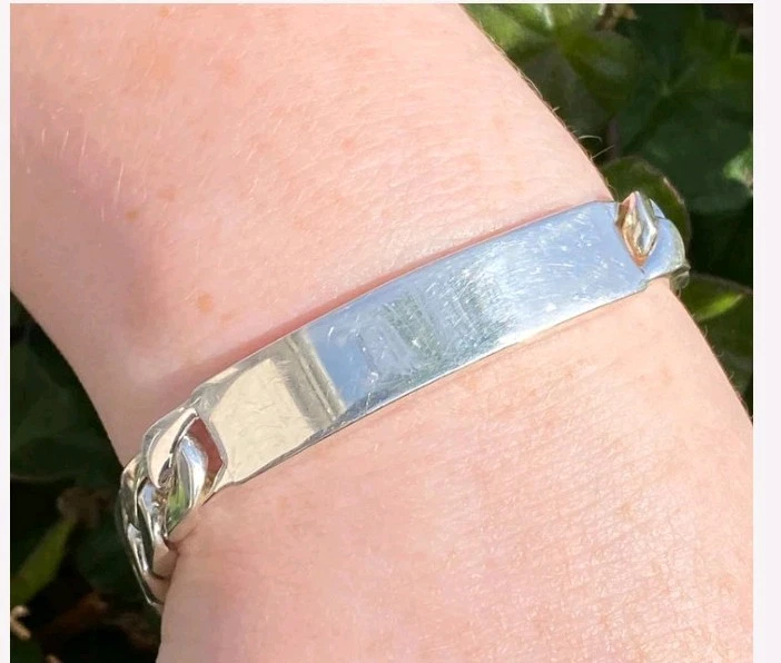 Tiffany & Co Sterling Silver 925 Curb Link ID Bracelet 8" - Image 1 of 4